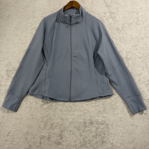 NWOT Jockey Womens XXL Light Blue Full-Zip Jacket Polyester Blend Activewear - Picture 1 of 7
